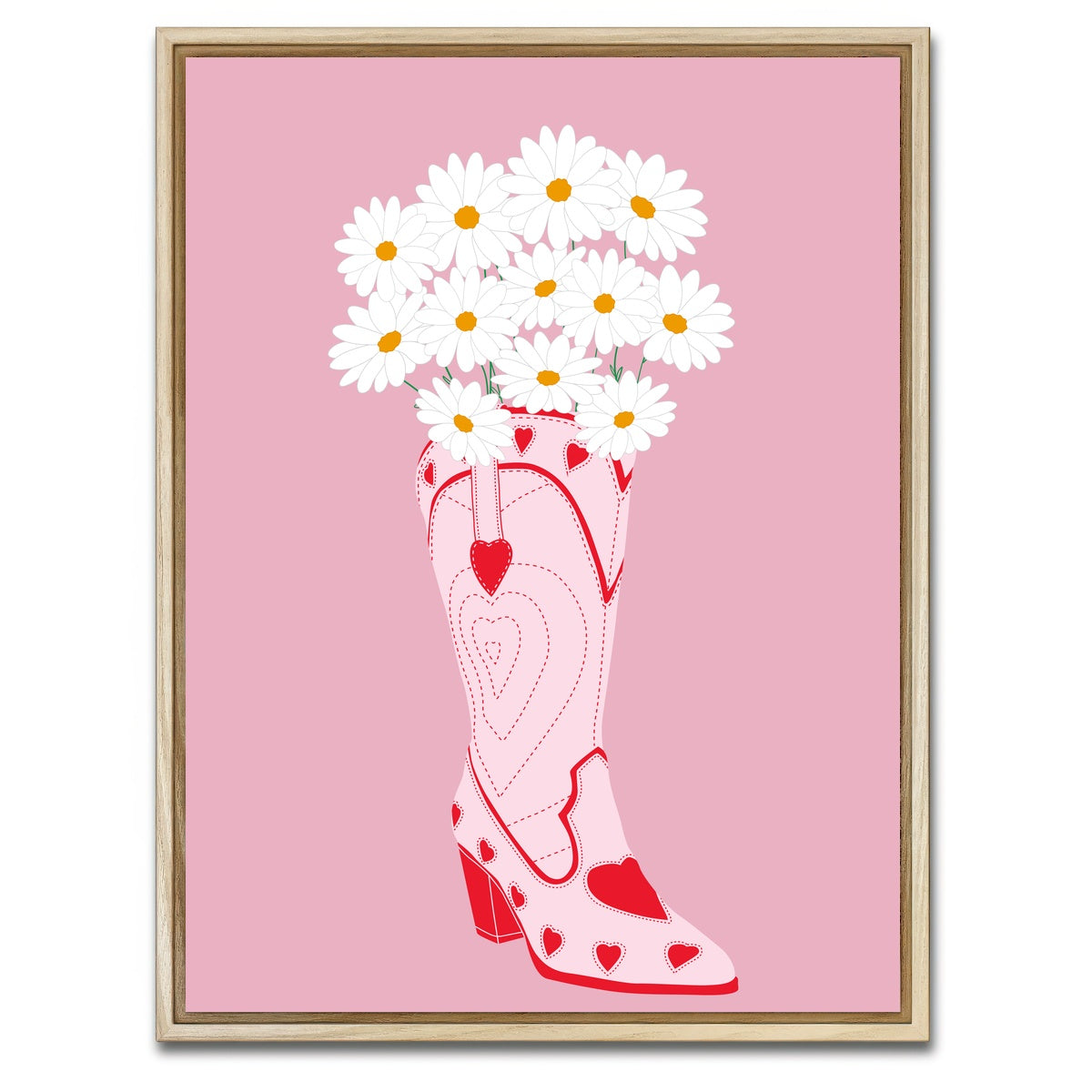 AUTO-MOCKUP WHITE | Lovely Cowboy Shoe | 1 Piece | Natural Framed Canvas | group=3x4