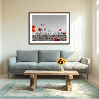 AUTO-MOCKUP ROOM | Lovely Poppy Field Wall Art