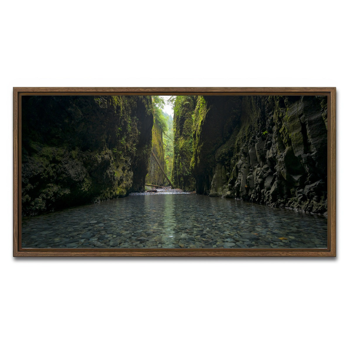 AUTO-MOCKUP WHITE | Lower Oneonta Falls | 1 Piece | Walnut Framed Canvas | group=2x1