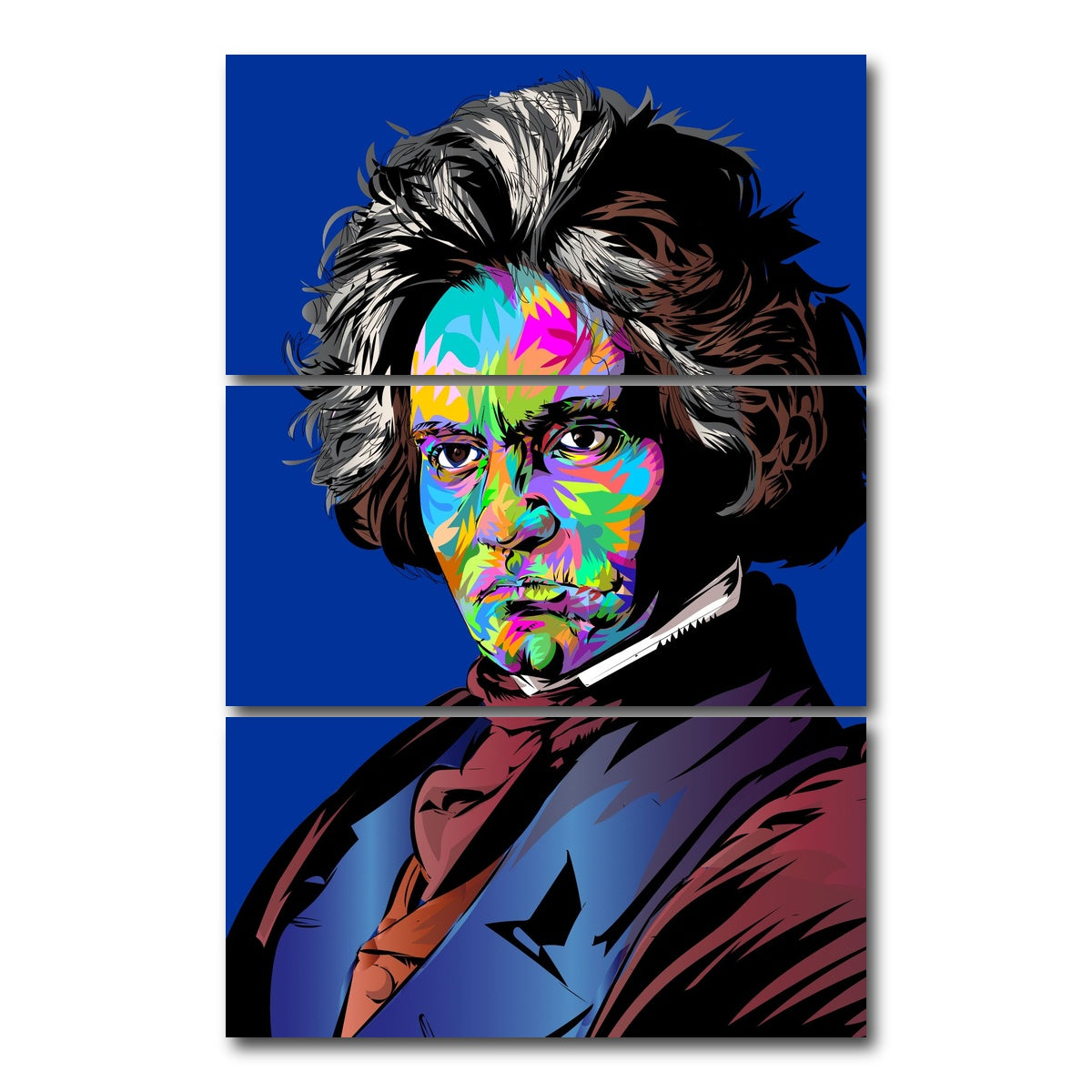 AUTO-MOCKUP WHITE | Ludwig Van Beethoven | 3 Piece | Gallery Wrap Canvas | group=12x24_stacked