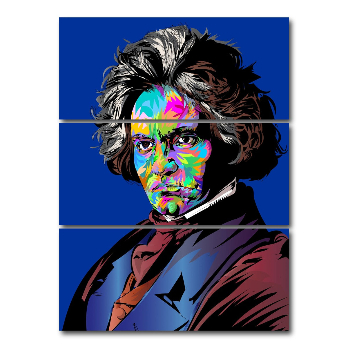 AUTO-MOCKUP WHITE | Ludwig Van Beethoven | 3 Piece | Gallery Wrap Canvas | group=8x18_stacked