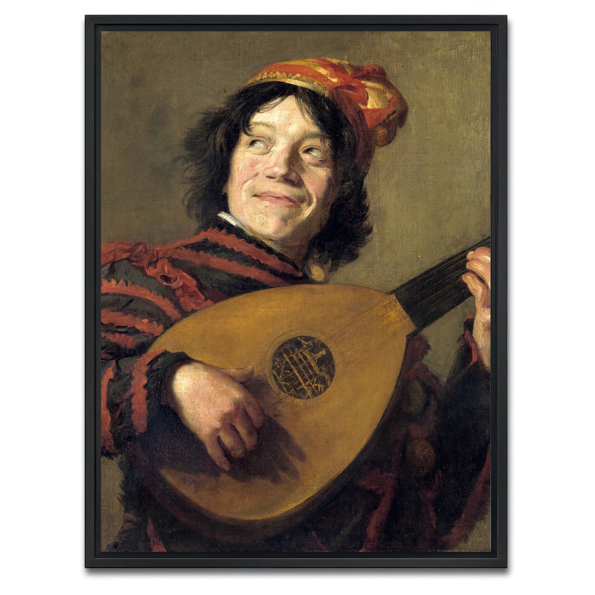 AUTO-MOCKUP WHITE | Lute Player | 1 Piece | Black Framed Canvas | group=3x4