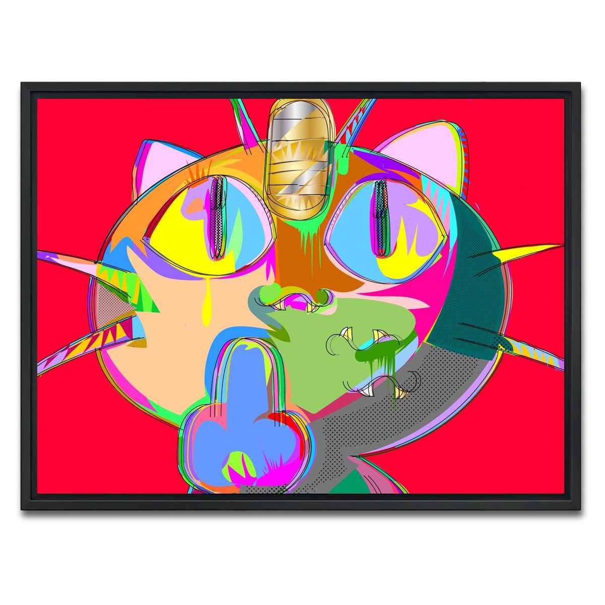 AUTO-MOCKUP WHITE | MEOWTH | 1 Piece | Black Framed Canvas | group=4x3
