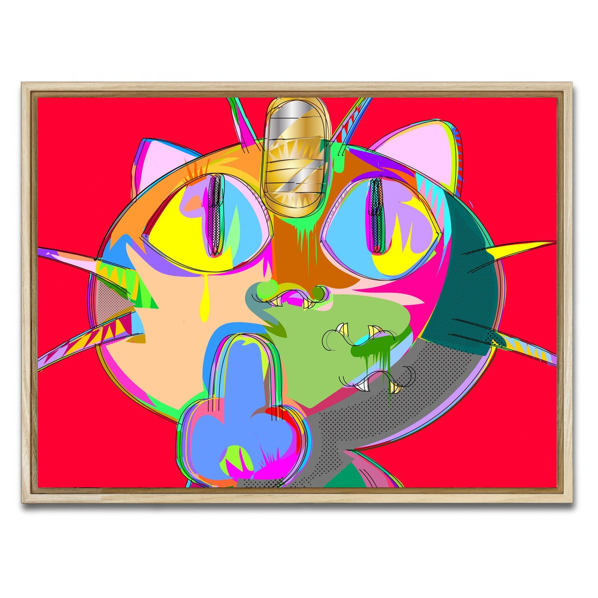 AUTO-MOCKUP WHITE | MEOWTH | 1 Piece | Natural Framed Canvas | group=4x3