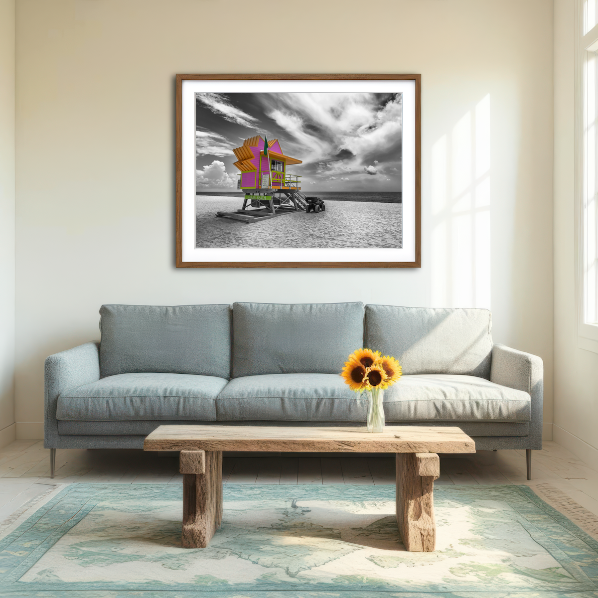 AUTO-MOCKUP ROOM | Miami Beach Florida Flair Wall Art