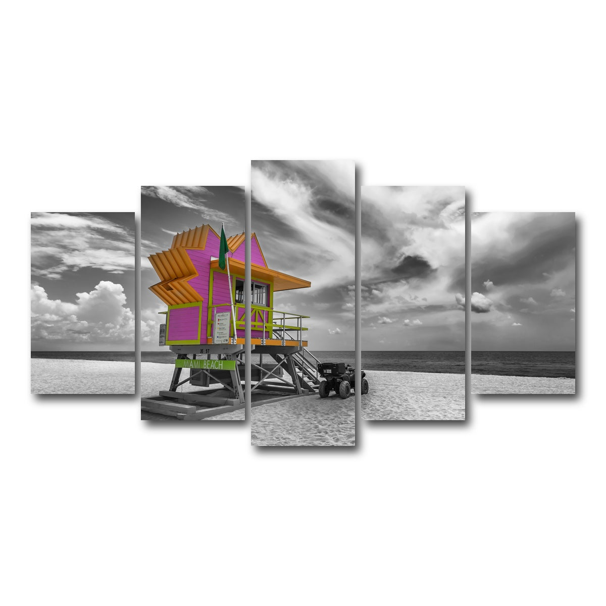 AUTO-MOCKUP WHITE | MIAMI BEACH Florida Flair | 5 Piece | Gallery Wrap Canvas | group=5_normal