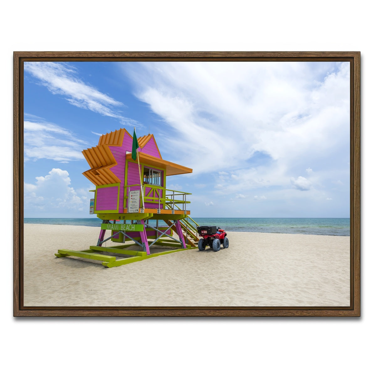 AUTO-MOCKUP WHITE | MIAMI BEACH Summer Feeling | 1 Piece | Walnut Framed Canvas | group=4x3