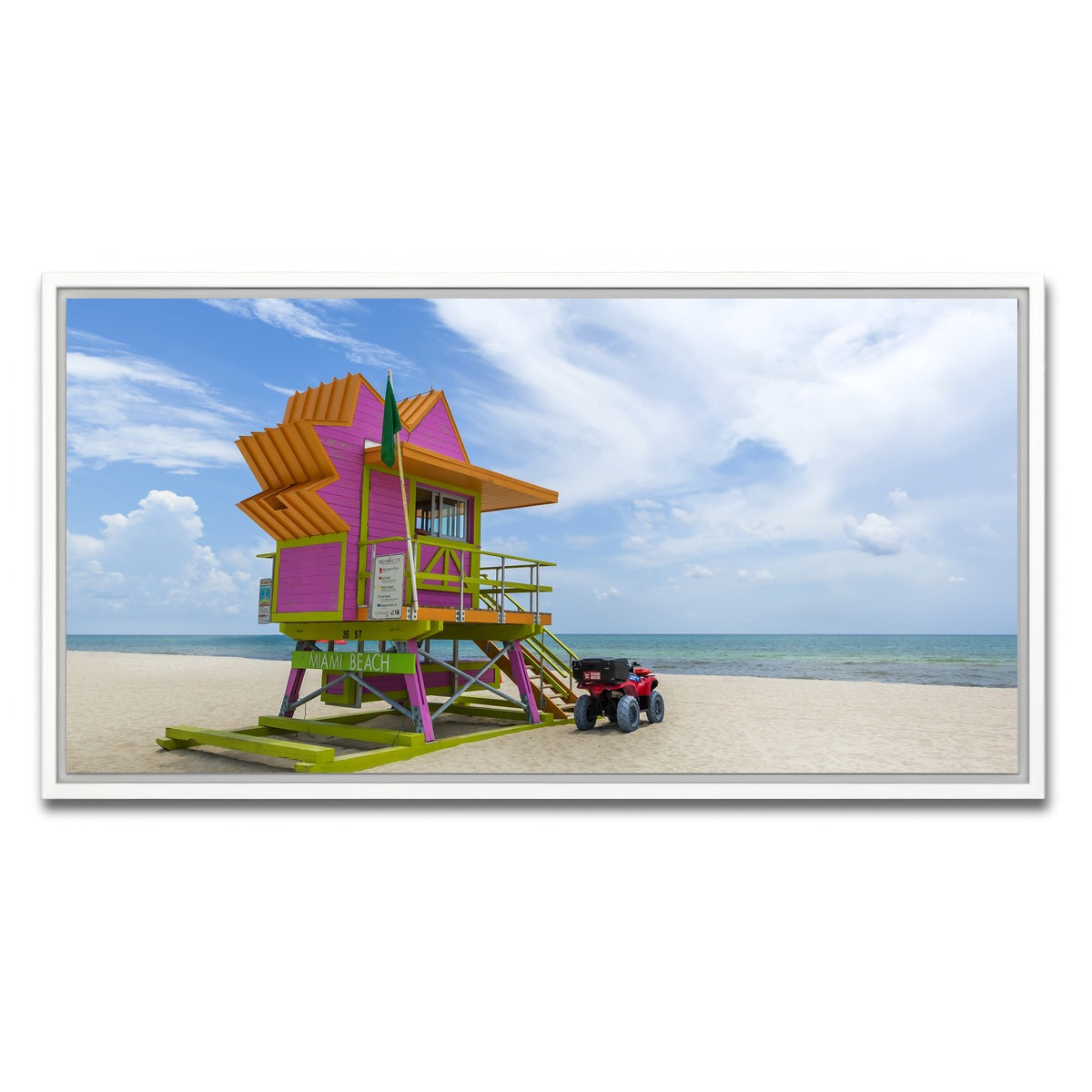 AUTO-MOCKUP WHITE | MIAMI BEACH Summer Feeling | 1 Piece | White Framed Canvas | group=2x1