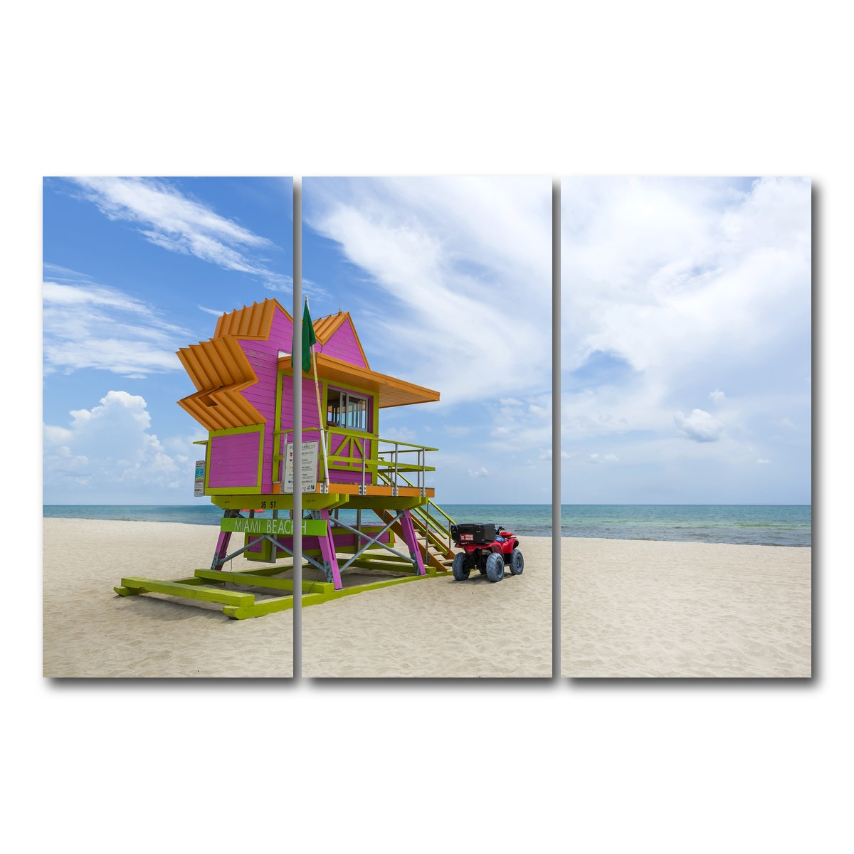 AUTO-MOCKUP WHITE | MIAMI BEACH Summer Feeling | 3 Piece | Gallery Wrap Canvas | group=12x24