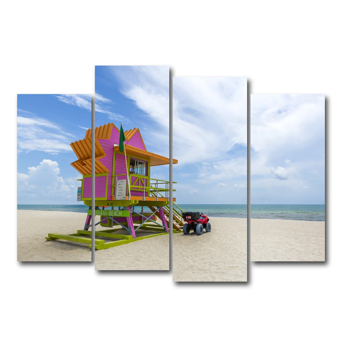 AUTO-MOCKUP WHITE | MIAMI BEACH Summer Feeling | 4 Piece | Gallery Wrap Canvas | group=4_normal