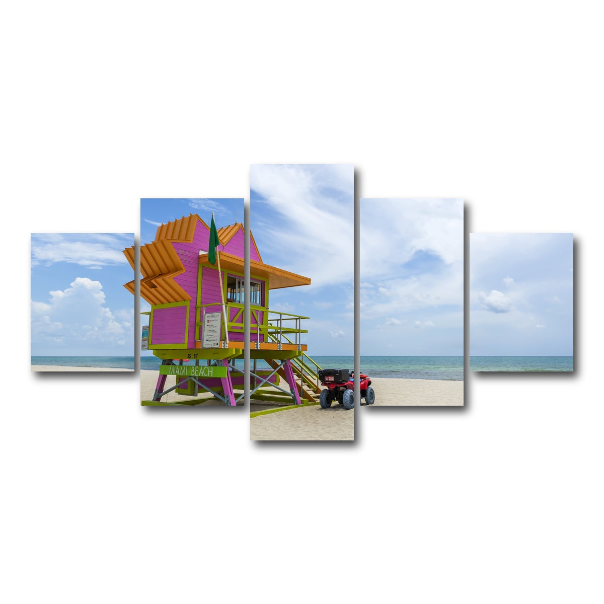 AUTO-MOCKUP WHITE | MIAMI BEACH Summer Feeling | 5 Piece | Gallery Wrap Canvas | group=5_short