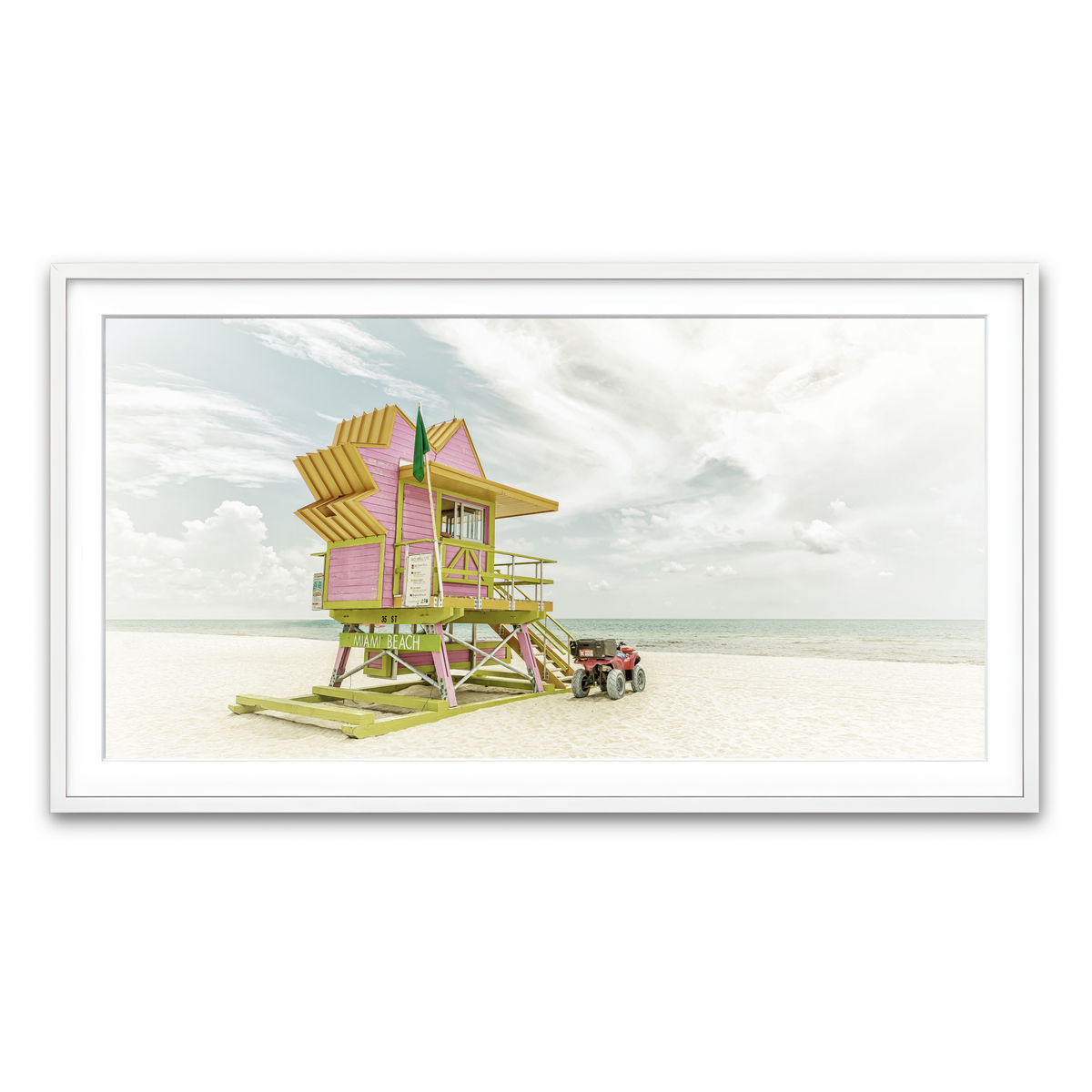 Framed Print 2x1 White