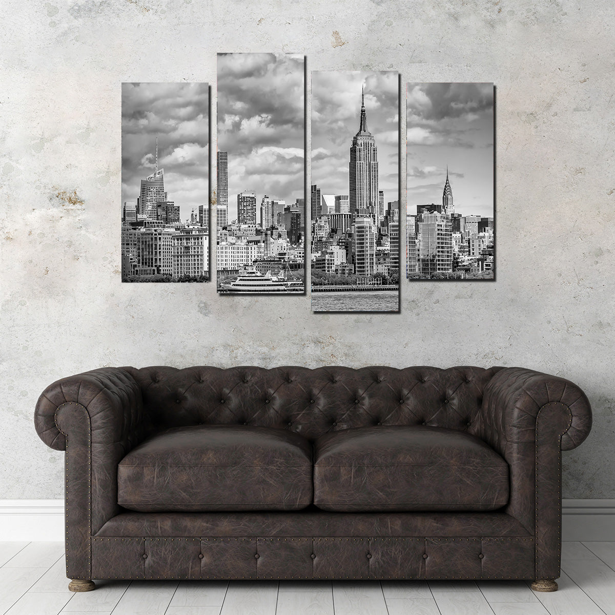 MIDTOWN MANHATTAN  Monochrome Wall Art