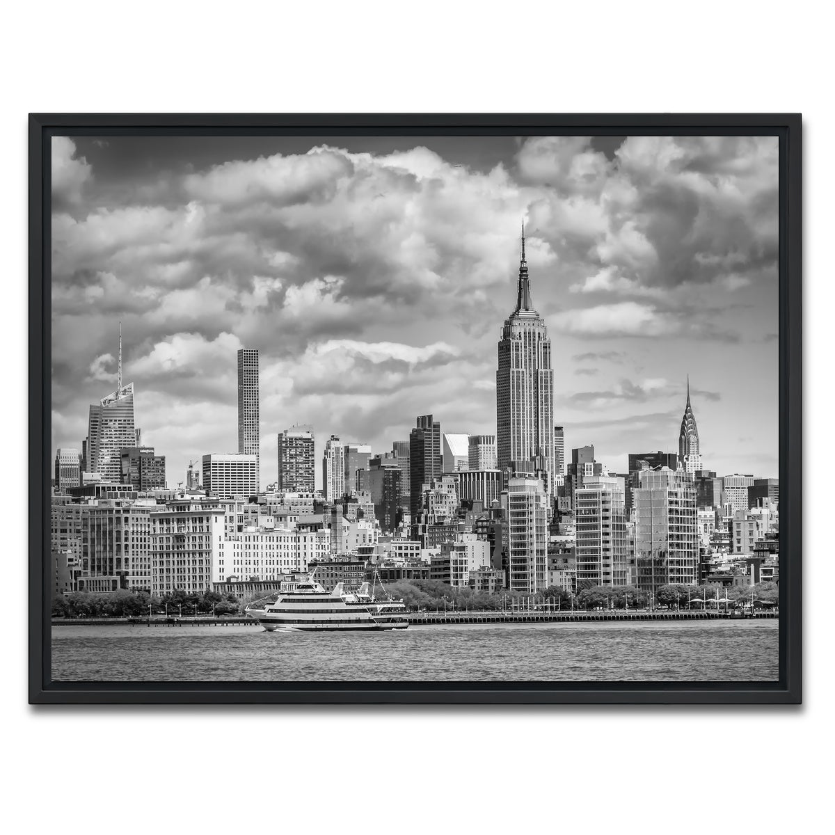 AUTO-MOCKUP WHITE | MIDTOWN MANHATTAN Monochrome | 1 Piece | Black Framed Canvas | group=4x3