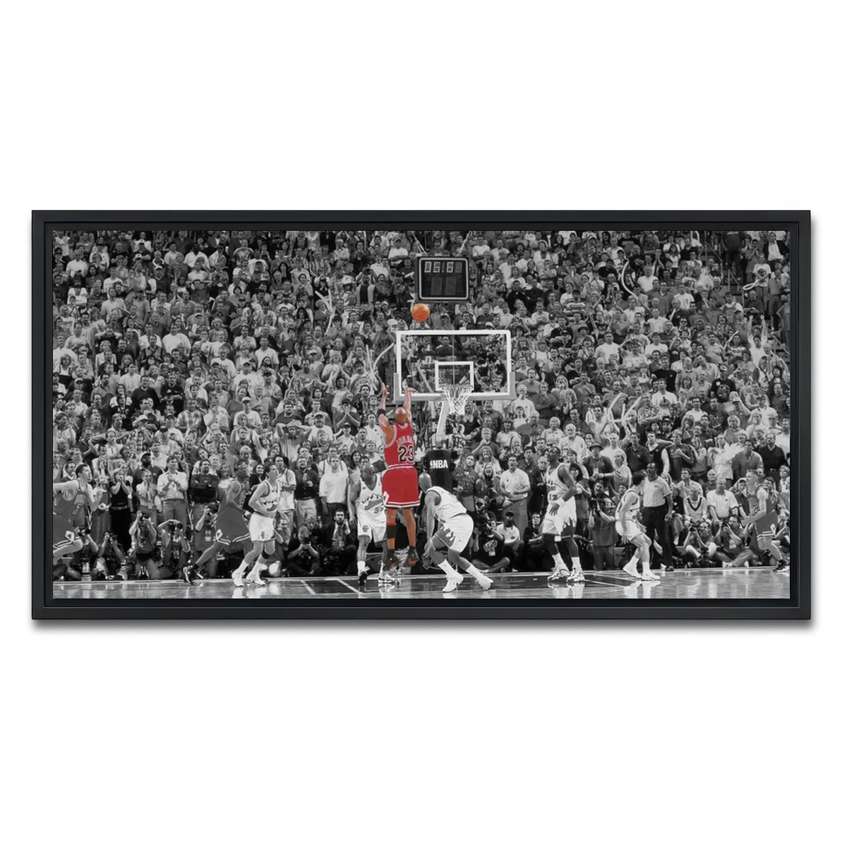AUTO-MOCKUP WHITE | MJ '98 FINALS GAME WINNER | 1 Piece | Black Framed Canvas | group=2x1