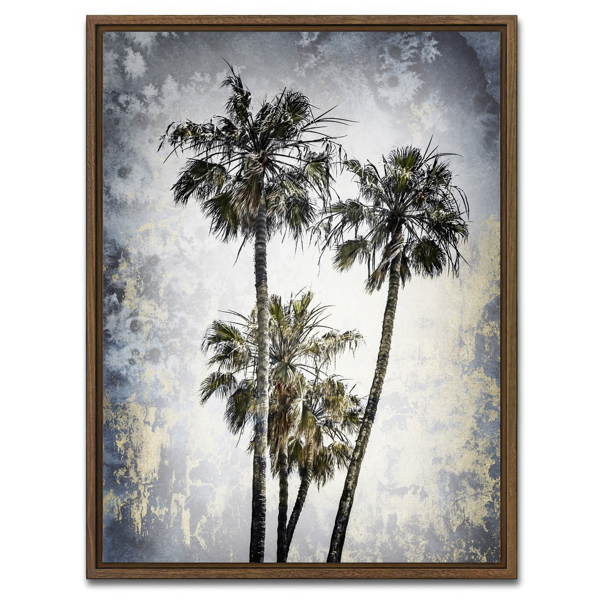 AUTO-MOCKUP WHITE | MODERN ART Lovely Palm Trees | 1 Piece | Walnut Framed Canvas | group=3x4