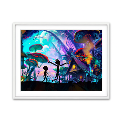 AUTO-MOCKUP ROOM | Mushroom World Rick and Morty Wall Art
