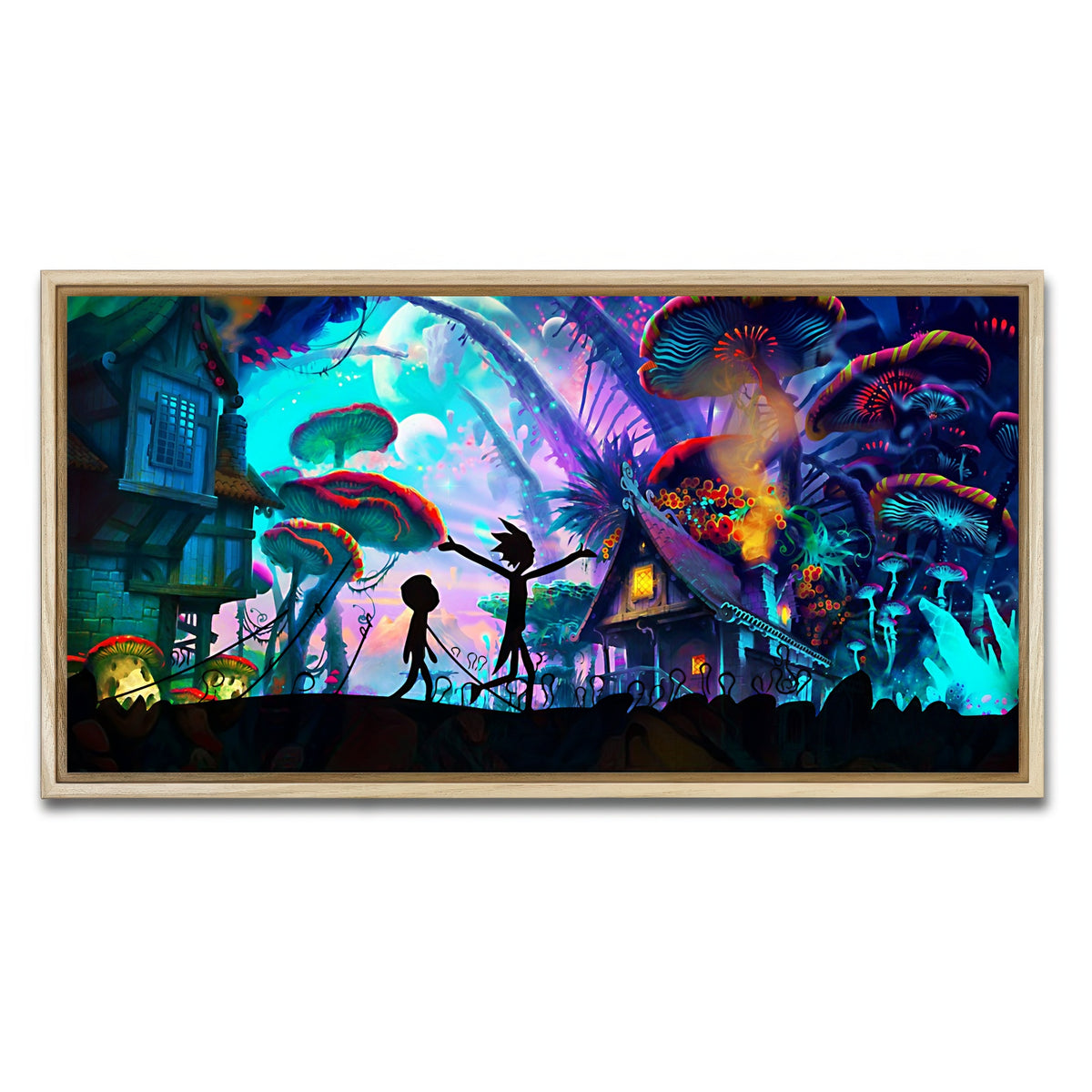 AUTO-MOCKUP WHITE | MUSHROOM WORLD RICK AND MORTY | 1 Piece | Natural Frame | group=2x1