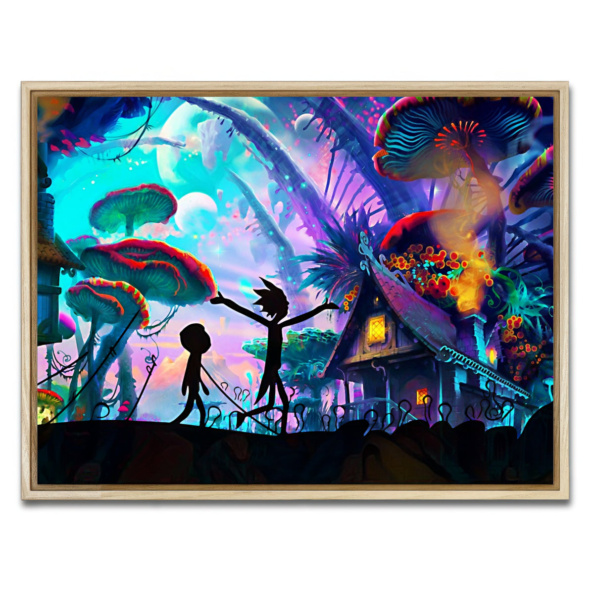 AUTO-MOCKUP WHITE | MUSHROOM WORLD RICK AND MORTY | 1 Piece | Natural Frame | group=4x3