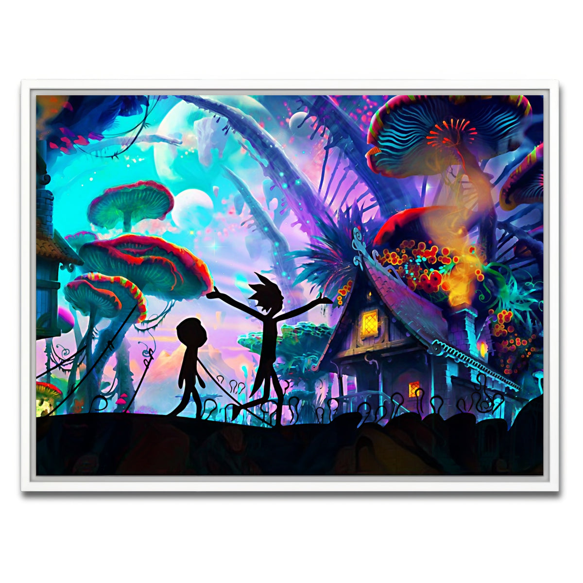 AUTO-MOCKUP WHITE | MUSHROOM WORLD RICK AND MORTY | 1 Piece | White Frame | group=4x3