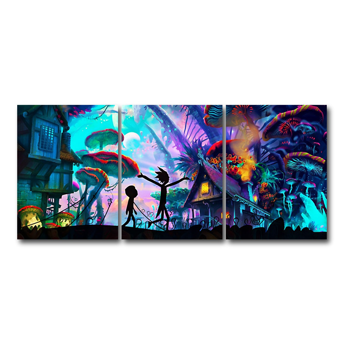 AUTO-MOCKUP WHITE | MUSHROOM WORLD RICK AND MORTY | 3 Piece | Gallery Wrapped | group=18x24