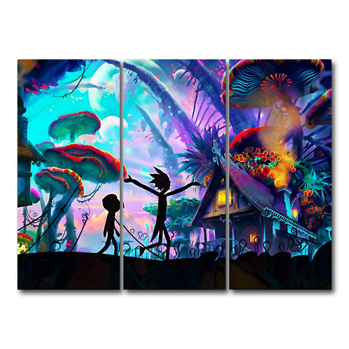 AUTO-MOCKUP WHITE | MUSHROOM WORLD RICK AND MORTY | 3 Piece | Gallery Wrapped | group=8x18