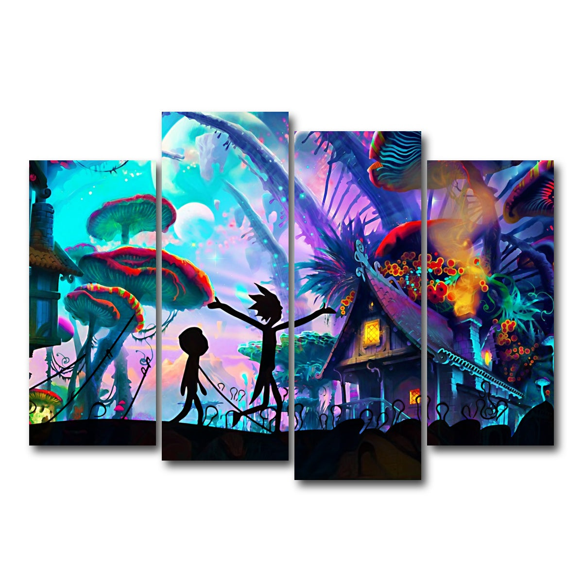 AUTO-MOCKUP WHITE | MUSHROOM WORLD RICK AND MORTY | 4 Piece | Gallery Wrapped | group=4_normal