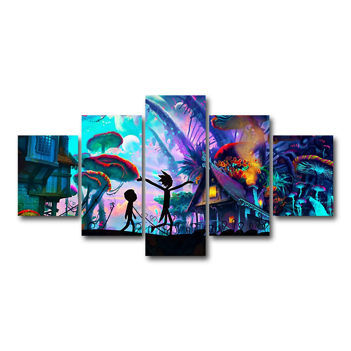 AUTO-MOCKUP WHITE | MUSHROOM WORLD RICK AND MORTY | 5 Piece | Gallery Wrapped | group=5_short