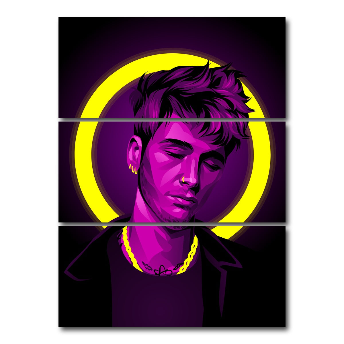 AUTO-MOCKUP WHITE | Machine gun Kelly | 3 Piece | Gallery Wrap Canvas | group=8x18_stacked