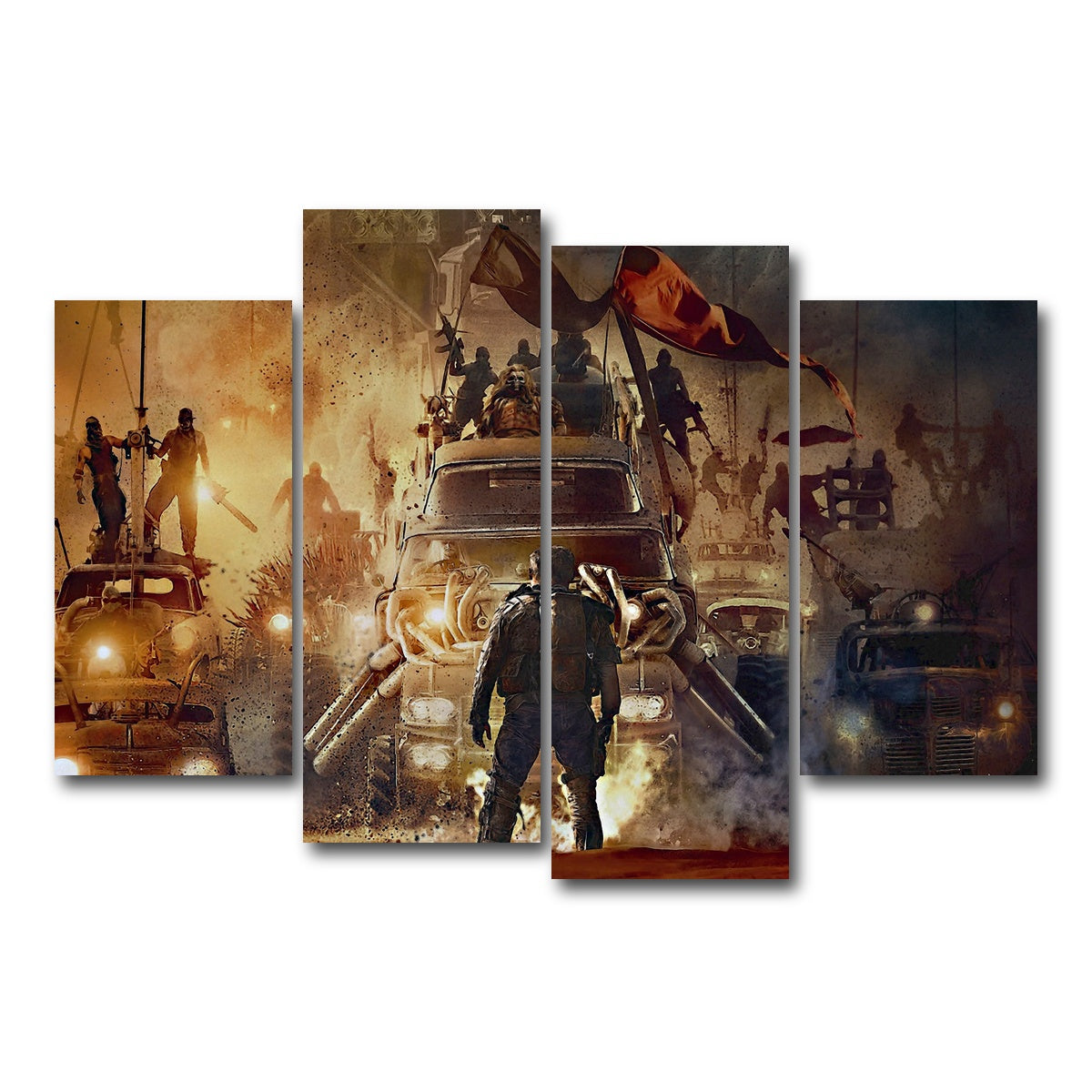AUTO-MOCKUP WHITE | Mad Max Posse | 4 Piece | Gallery Wrap Canvas | group=4_short