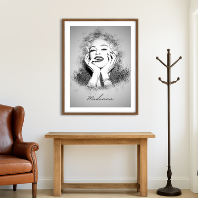 AUTO-MOCKUP ROOM | Madonna Sketch Wall Art