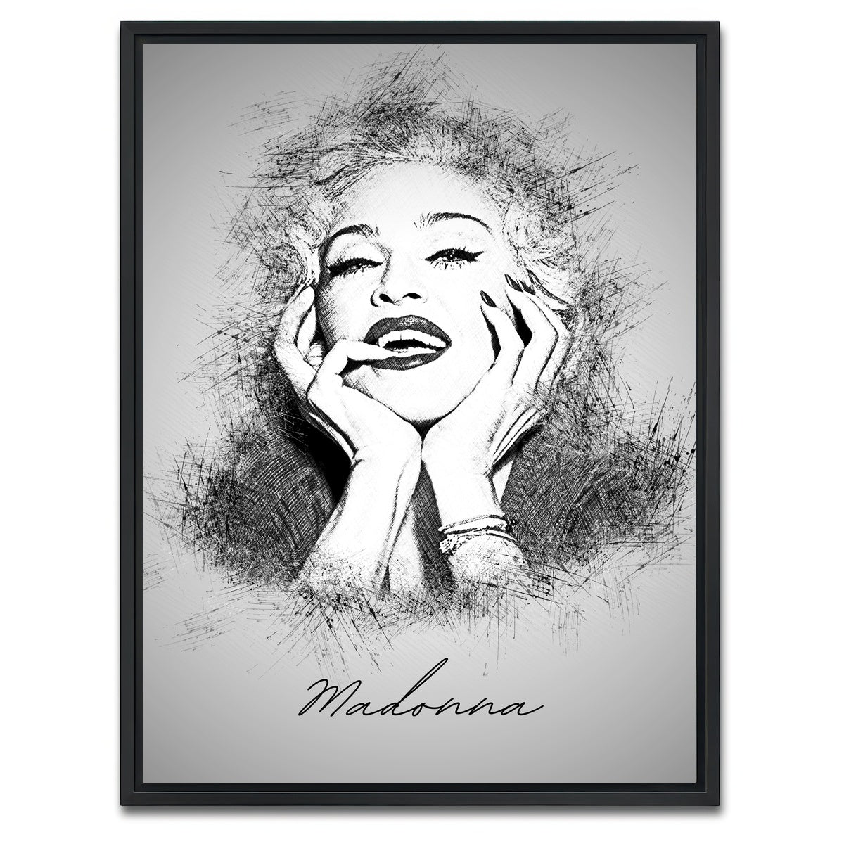 AUTO-MOCKUP WHITE | Madonna Sketch | 1 Piece | Black Framed Canvas | group=3x4