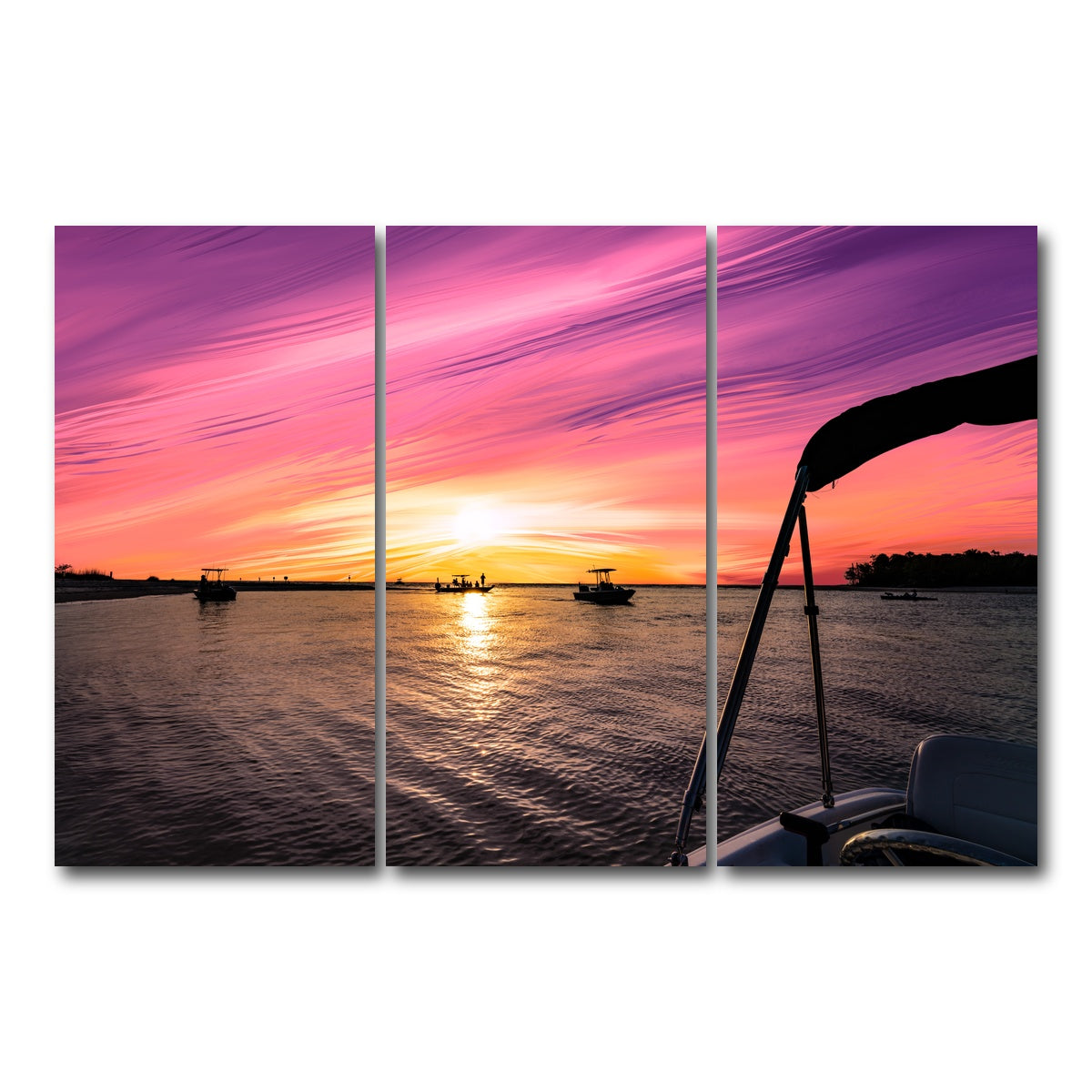 AUTO-MOCKUP WHITE | Magenta Majestic | 3 Piece | Gallery Wrap Canvas | group=12x24