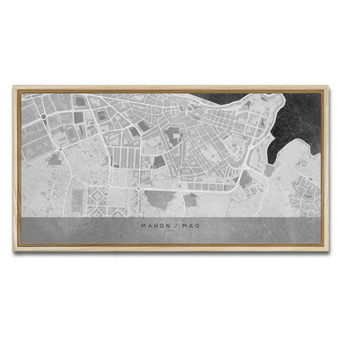 AUTO-MOCKUP WHITE | Mahon Map 2 | 1 Piece | Natural Framed Canvas | group=2x1