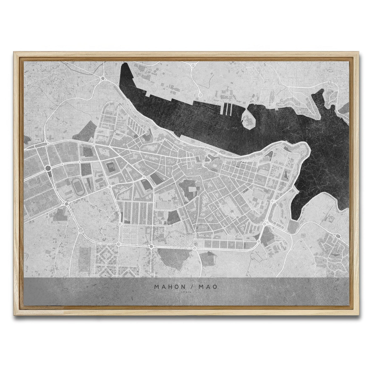 AUTO-MOCKUP WHITE | Mahon Map 2 | 1 Piece | Natural Framed Canvas | group=4x3