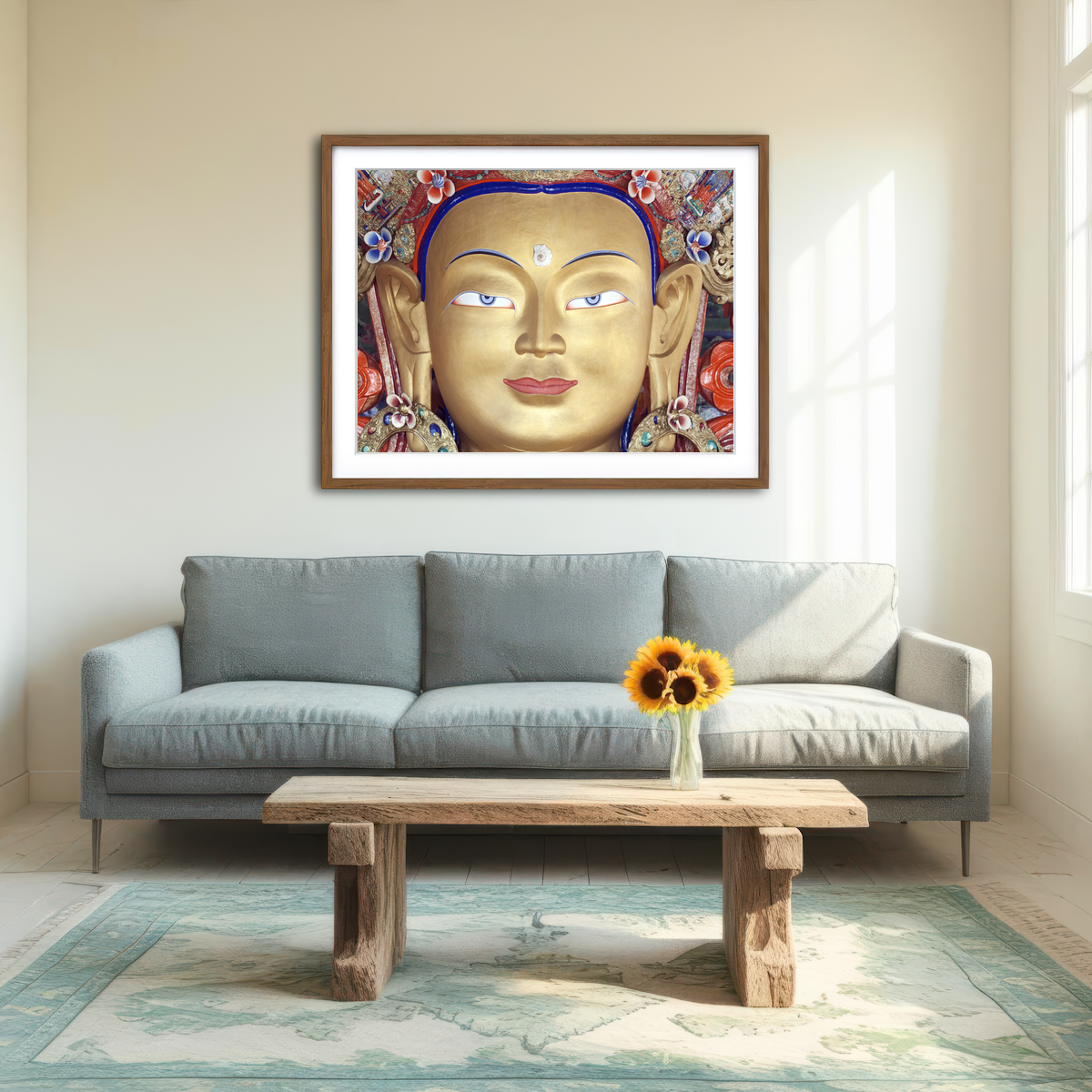 AUTO-MOCKUP ROOM | Maitreya Buddha Statue Wall Art