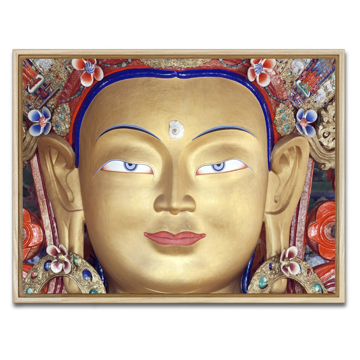 AUTO-MOCKUP WHITE | Maitreya Buddha statue | 1 Piece | Natural Framed Canvas | group=4x3