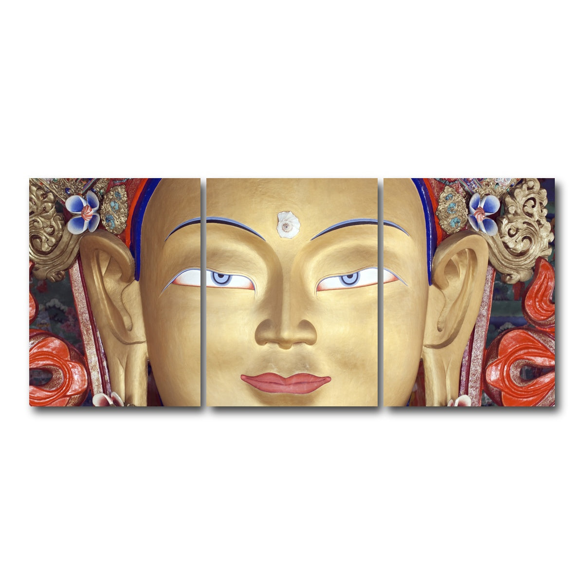 AUTO-MOCKUP WHITE | Maitreya Buddha statue | 3 Piece | Gallery Wrap Canvas | group=18x24