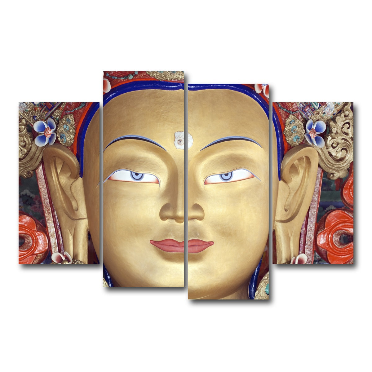 AUTO-MOCKUP WHITE | Maitreya Buddha statue | 4 Piece | Gallery Wrap Canvas | group=4_short