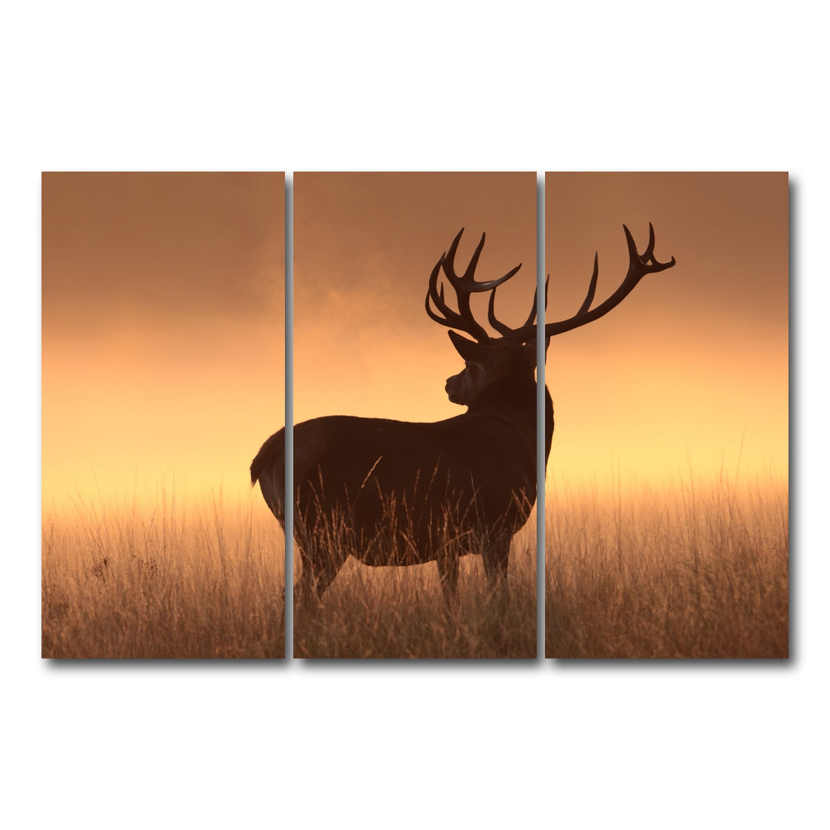 AUTO-MOCKUP WHITE | Majestic Deer | 3 Piece | Gallery Wrap Canvas | group=12x24