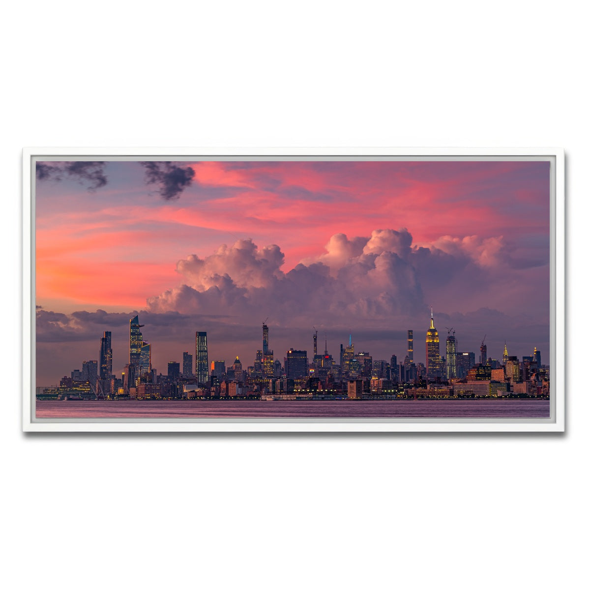 AUTO-MOCKUP WHITE | Majestic New York | 1 Piece | White Framed Canvas | group=2x1
