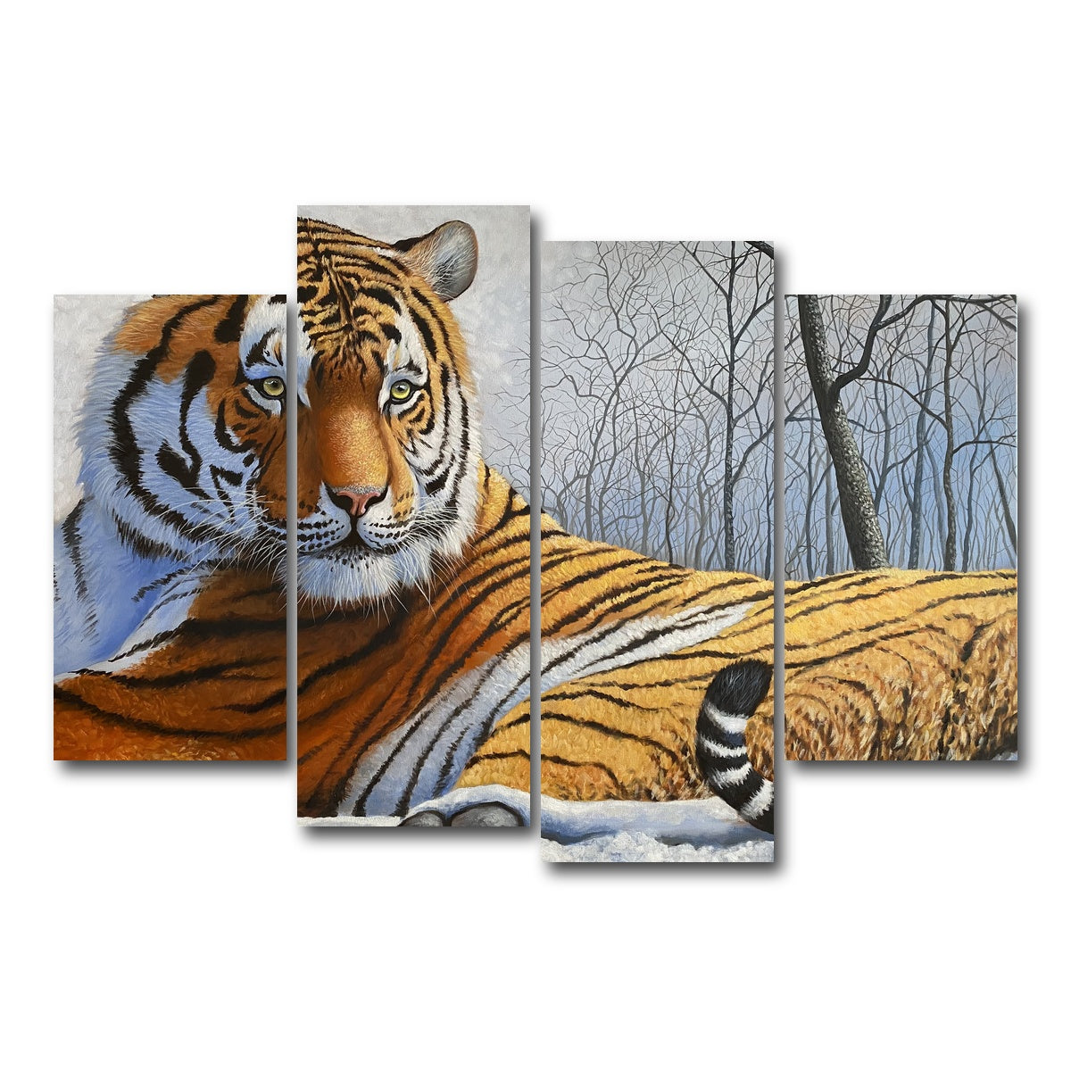 AUTO-MOCKUP WHITE | Majestic Tiger | 4 Piece | Gallery Wrap Canvas | group=4_short