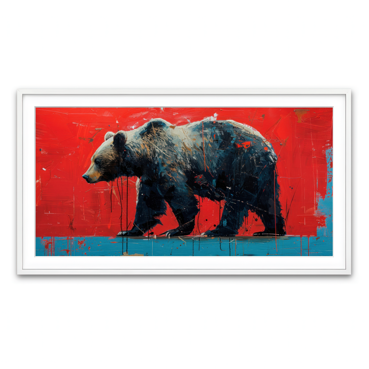 Framed Print 2x1 White