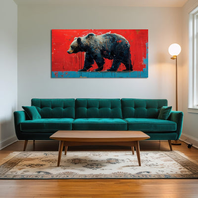 AUTO-MOCKUP ROOM | Majestic grizzly bear painting