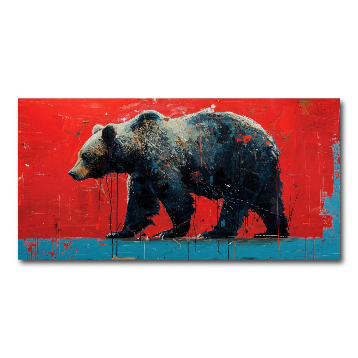 AUTO-MOCKUP WHITE | Majestic grizzly bear painting | 1 Piece | Gallery Wrap Canvas | group=2x1