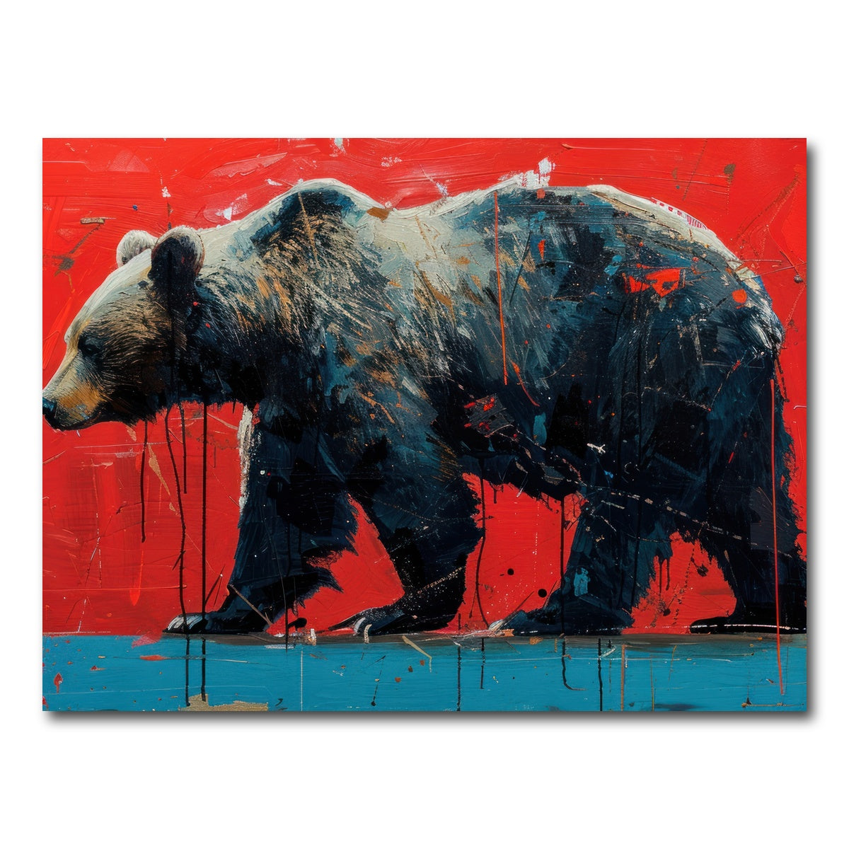 AUTO-MOCKUP WHITE | Majestic grizzly bear painting | 1 Piece | Gallery Wrap Canvas | group=4x3