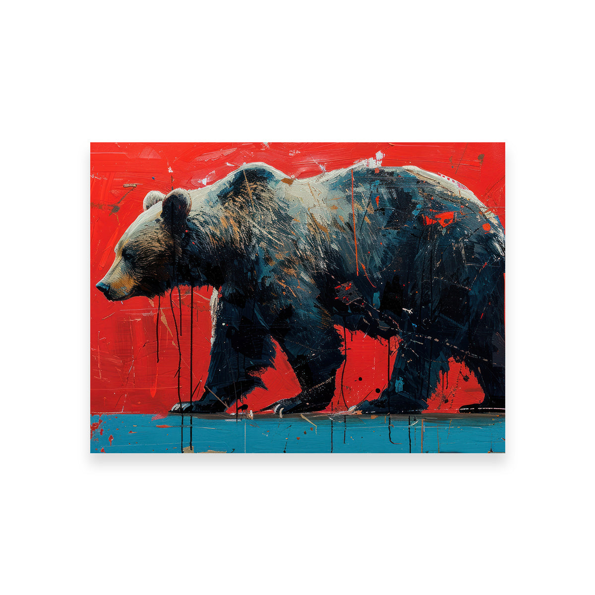 Majestic Grizzly Bear Painting Wall Art