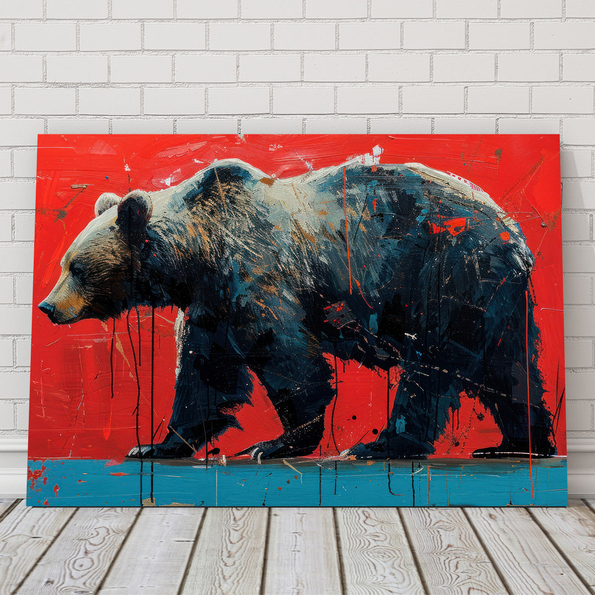 Majestic Grizzly Bear Painting Wall Art