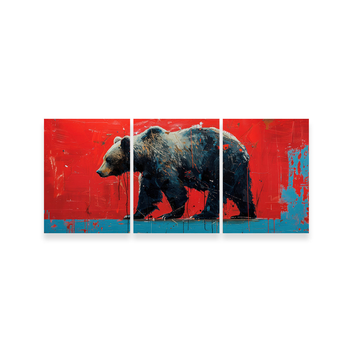 Majestic Grizzly Bear Painting Wall Art