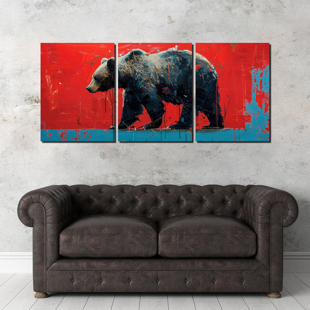 Majestic Grizzly Bear Painting Wall Art